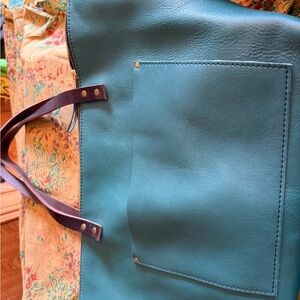 Portland Leather New Elegant Blue Leather Tote Bag